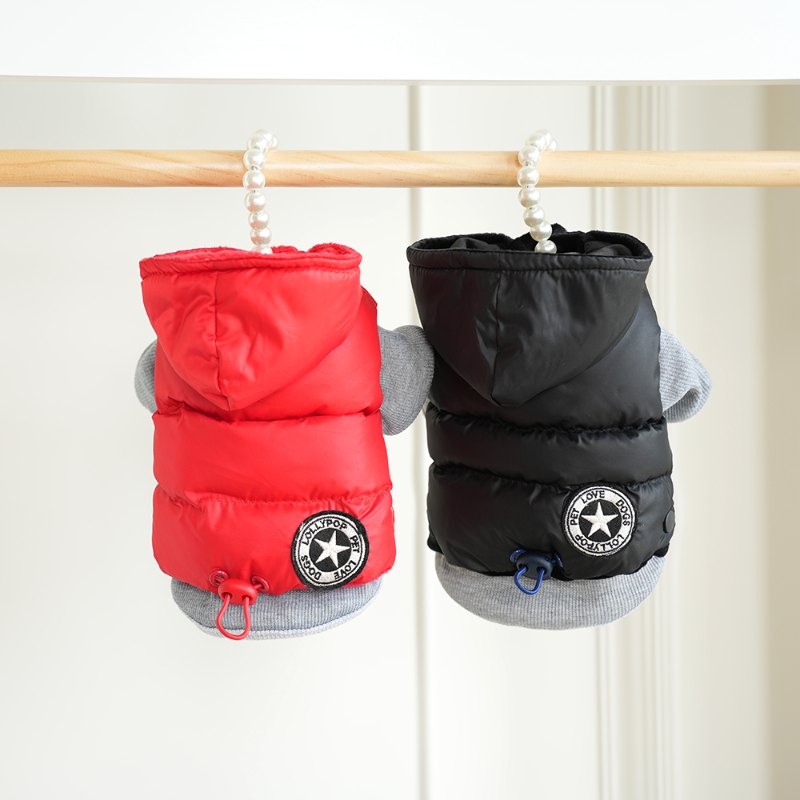 RA25D28#  Winter Warm Dog Outfit with Cotton-Filled Vest and Long Sleeve Tee |Ruispet wear