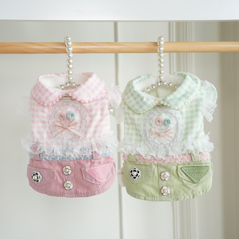 RA25D19# Denim Dog Dress with Thermal Lining|Ruispet wear