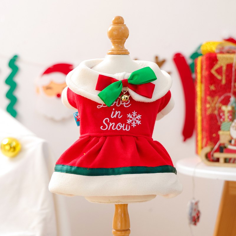 RA25P49#  Christmas Fleece Dog Dress Pet Clothes | Ruispet wear