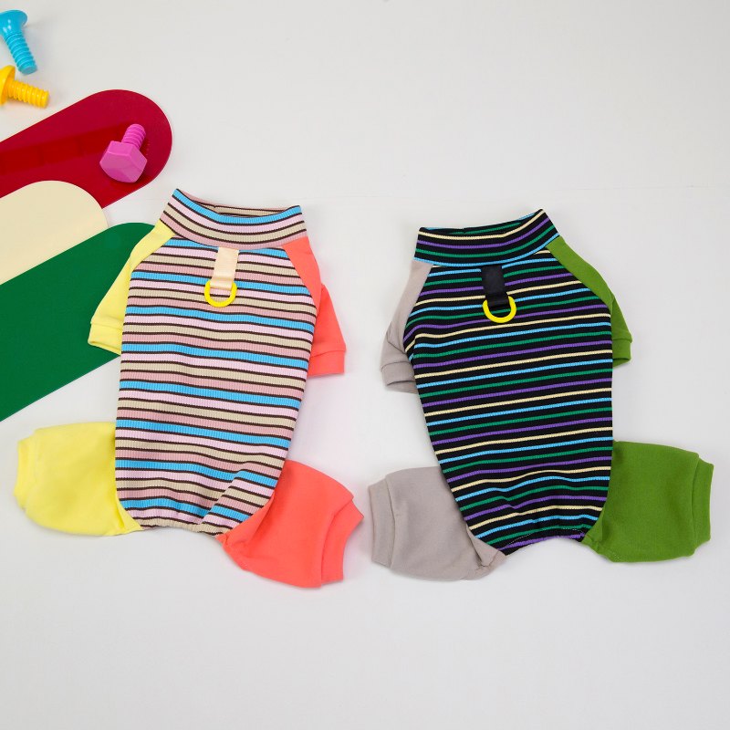 RY25F15# Soft Strip Dog Onesie Pet Jumpsuit Clothes | Ruispet wear