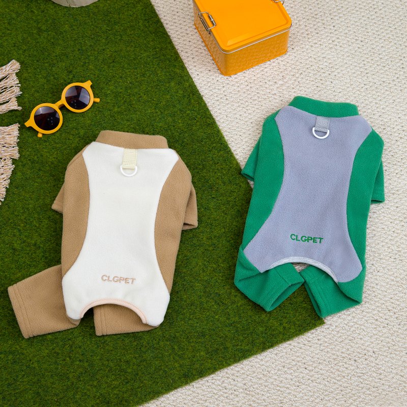 RC25F19# Color Block Sporty Dog Sweatshirt – Athletic Style Jumpsuit | Ruispet wear