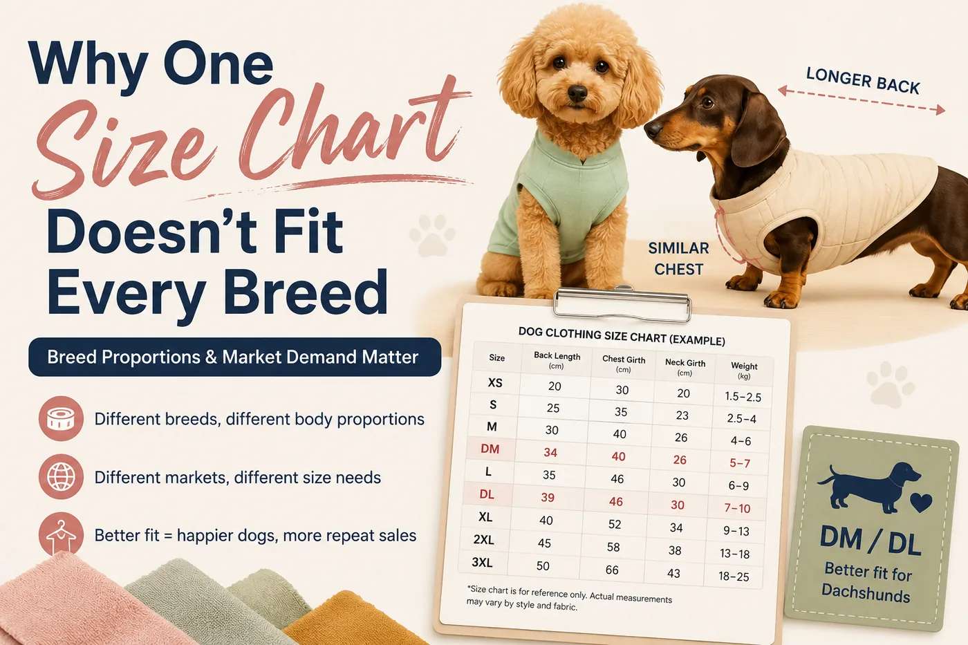 Dog Clothing Size Chart: Why Breed & Market Matter | RuisPet